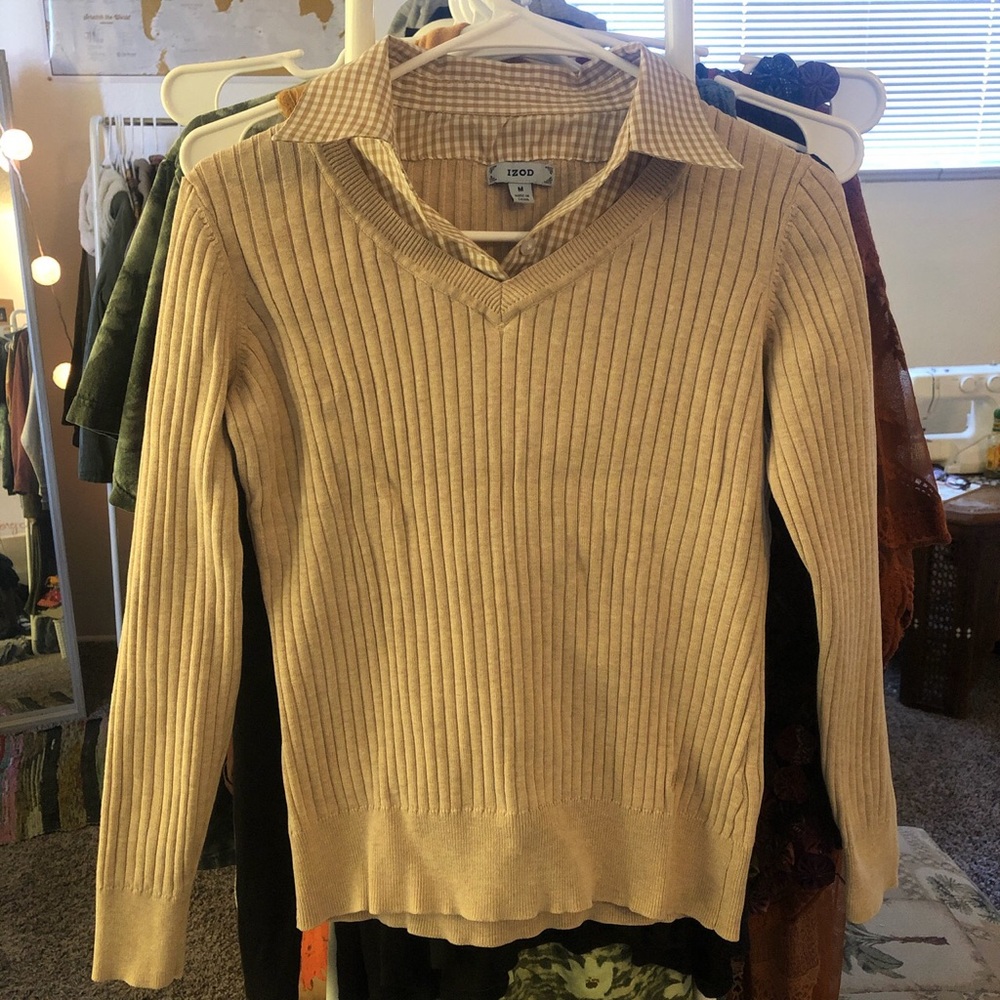 Sweater with Button down Collar